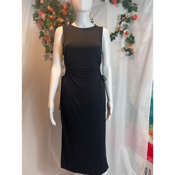 Kora Keyhole Midi Dress - Black Size Large RefFNB3 - Picture 5 of 9